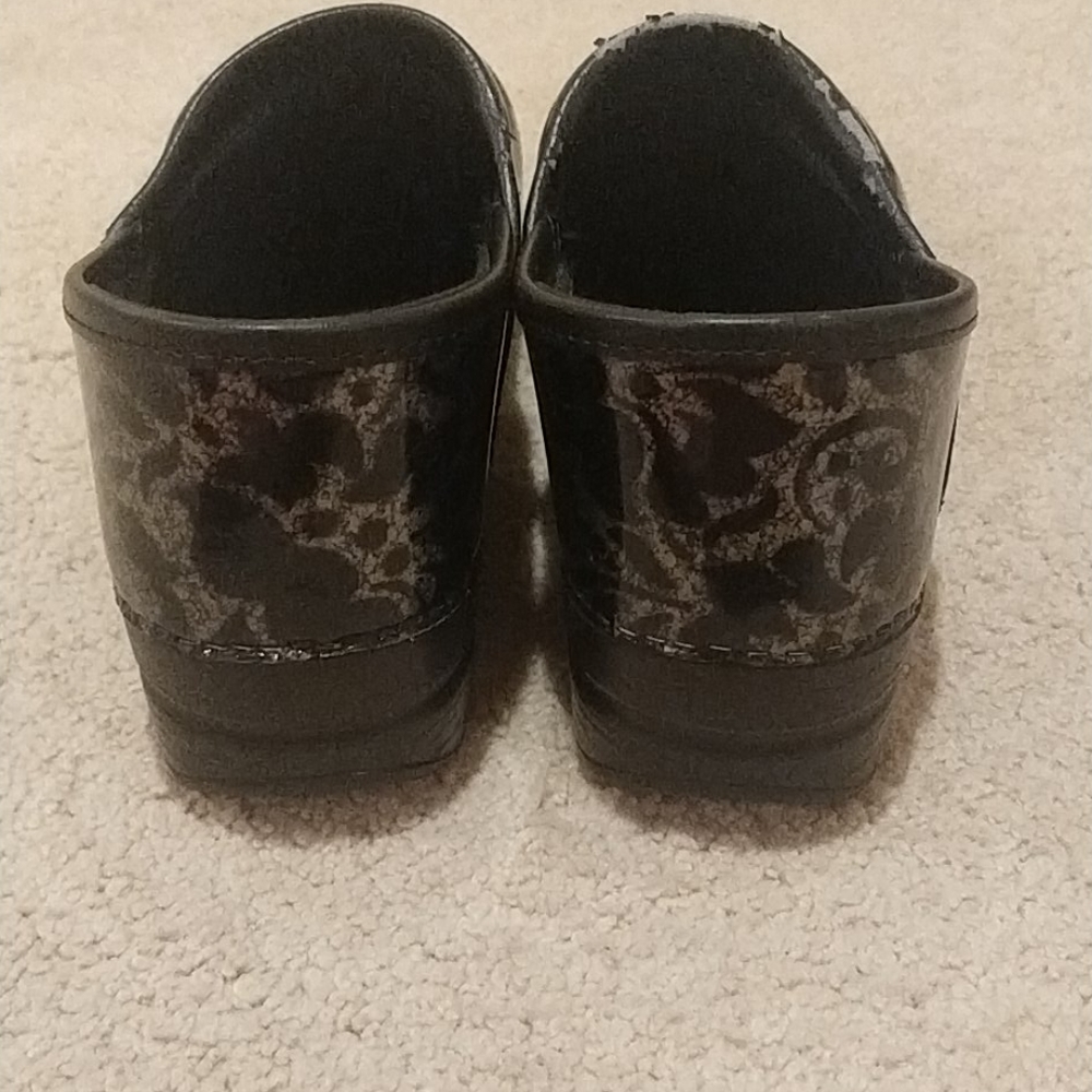 Dansko Black And Silver Floral Work Medical Profe… - image 5